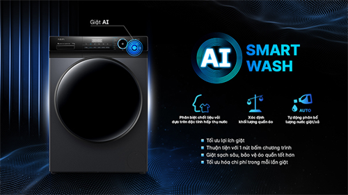 Công nghệ trí tuệ nhân tạo AI trên máy giặt Aqua